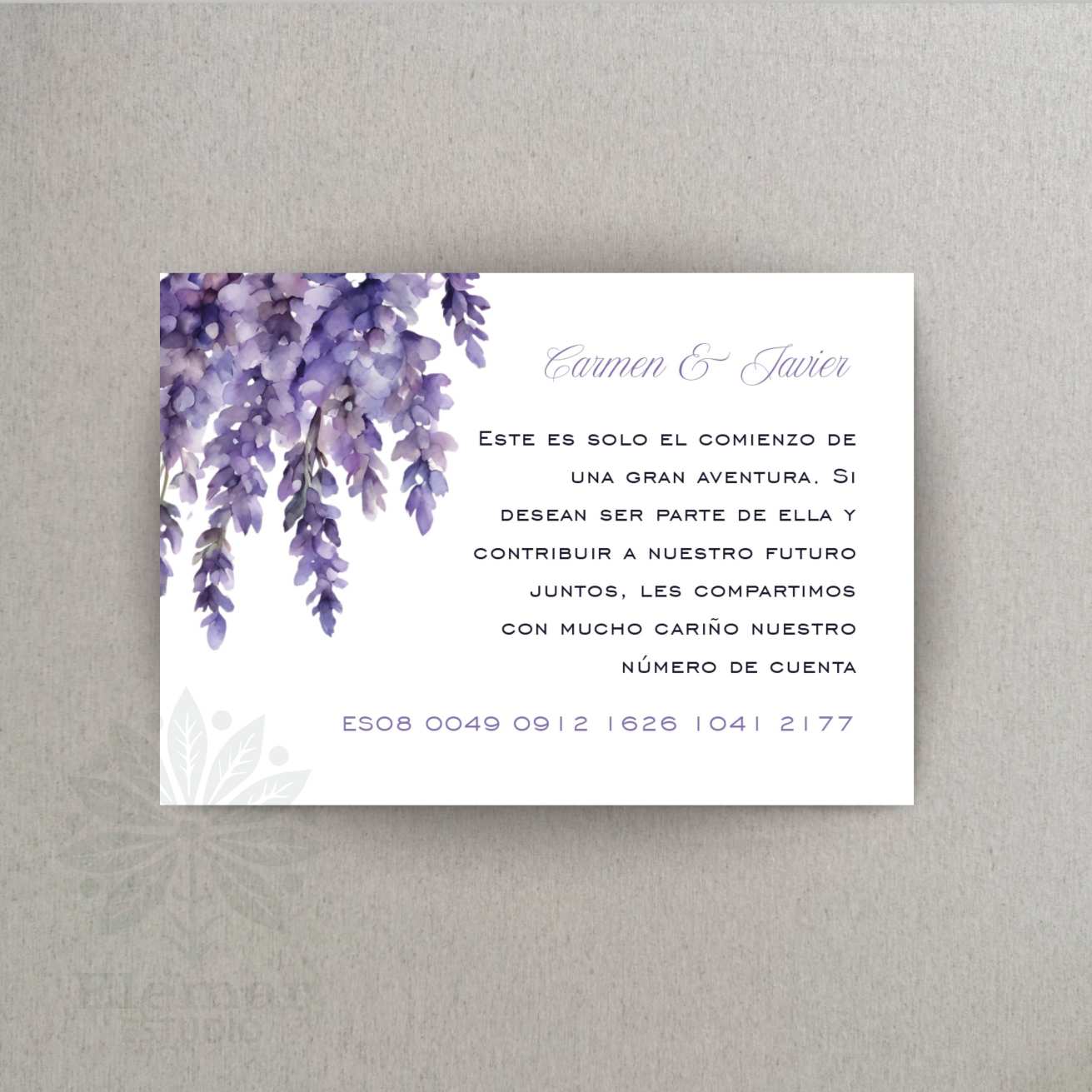 Tarjeta de número de cuenta · Brisa de Lavanda - Imagen 2