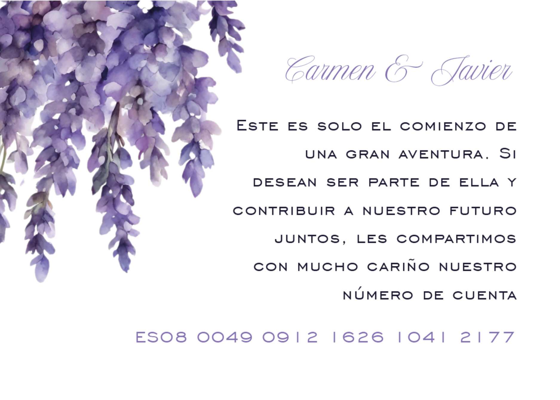 Tarjeta de número de cuenta · Brisa de Lavanda - Imagen 3